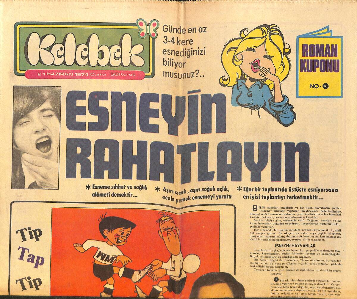 Hürriyet Gazetesi Kelebek Eki 21 Haziran 1974 - İzzet Günay Yaz Sezonunu Ankara'da Açıyor - Emel Sayın 1 Ay Evinin Yüzünü Görmedi GZ157621 - 1