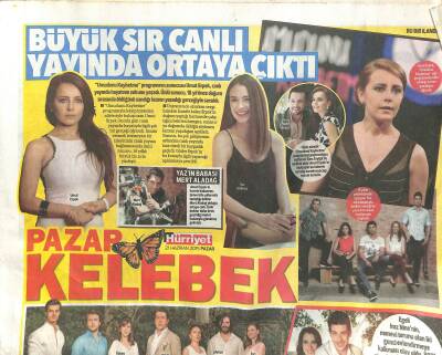 Hürriyet Gazetesi Kelebek Eki 21 Haziran 2015 - Uçakta Sürpriz Evlilik Teklifi * Haluk Mertoğlu , Güneş Ayhan GZ115933 - 1