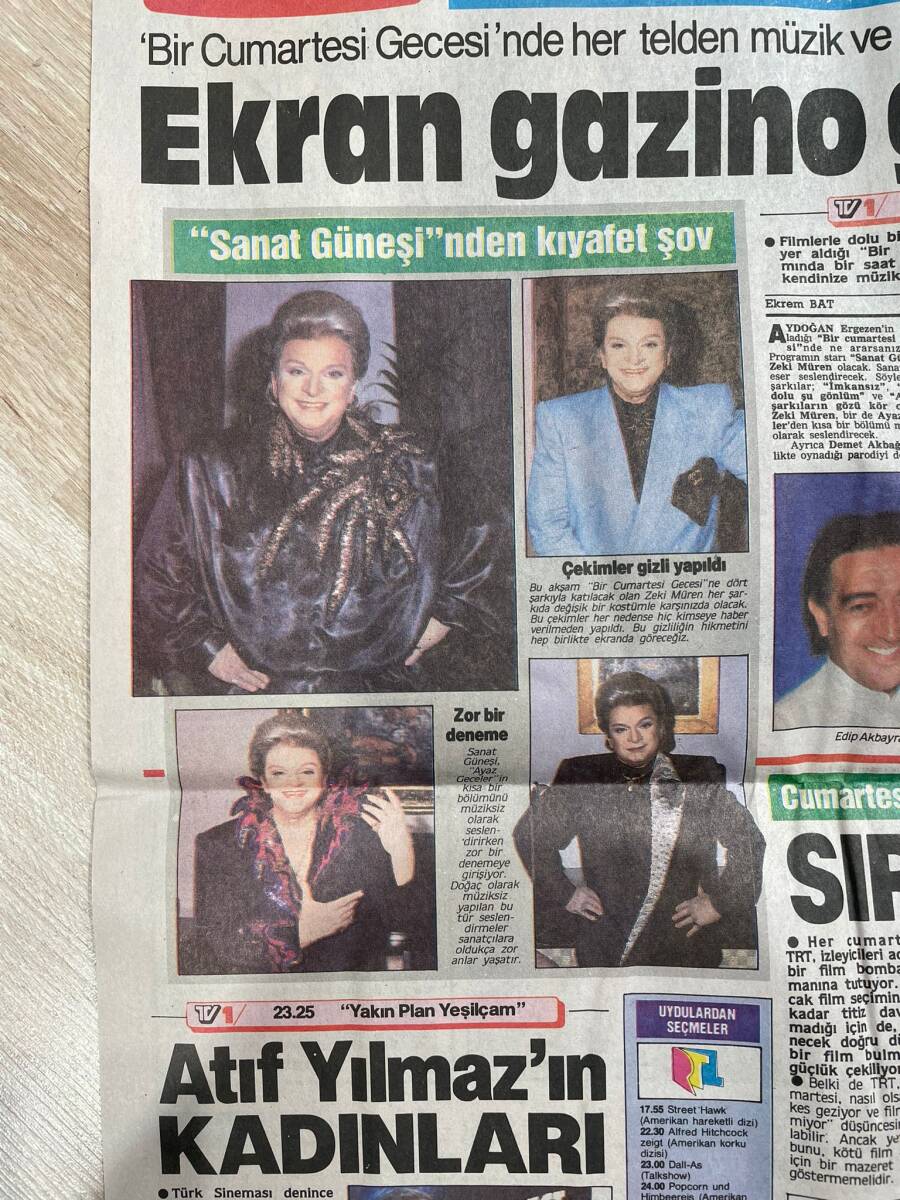Hürriyet Gazetesi Kelebek Eki 21 Mart 1990 - Romalı Perihan Diplomatik Sorun Oldu - Sanat Güneşi Zeki Müren'den Kıyafet Şov - Hülya Avşar Acı Filmi GZ138140 - 2