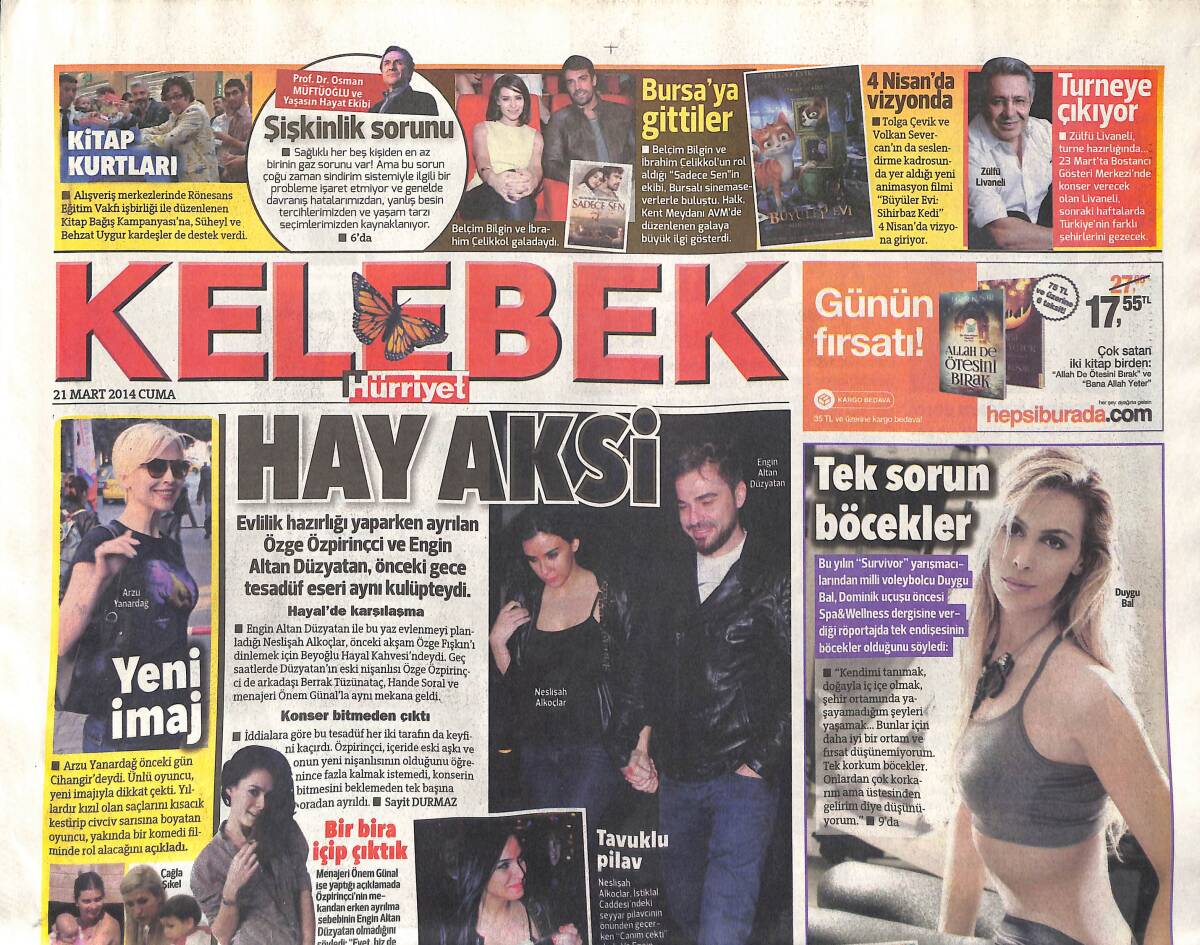 Hürriyet Gazetesi Kelebek Eki 21 Mart 2014 - Fileli Atiye - Koç'un Alaska Maceraları GZ153821 - 1