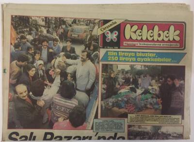 Hürriyet Gazetesi Kelebek Eki 21 Mayıs 1986 - İstanbul Salı Pazarında Her Şey Ucuz GZ16776 - 2