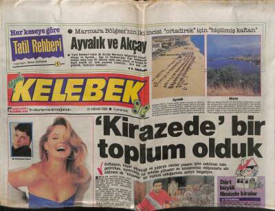 Hürriyet Gazetesi Kelebek Eki 21 Nisan 1990 - Hülya Işıldan Alman Vizesine Göbekli Protesto GZ63591 - 1