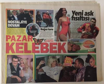Hürriyet Gazetesi Kelebek Eki 21 Nisan 2013 - Ajda Pekkan İzzet Çapa Röportajı , Cengiz Semercioğlunun Seda Sayan Röportajı GZ28285 - 1