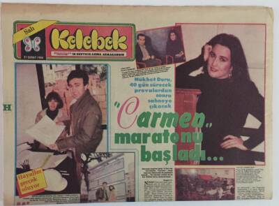 Hürriyet Gazetesi Kelebek Eki 21 Şubat 1984 - Nükhet Duru İçin Carmen Maratonu Başladı , Mimar Erol Evgin Kendi Yuvasını Yapıyor GZ18377 - 1