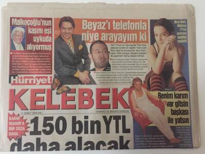 Hürriyet Gazetesi Kelebek Eki 21 Şubat 2006 - Kadir İnanıra 150 Bin tl Ceza , Asena Kurşulandığı Villasını Satılığa Çıkardı GZ18773 - 1