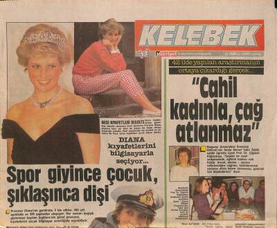 Hürriyet Gazetesi Kelebek Eki 21 Temmuz 1986 - Diana Kıyafetlerini Bilgisayarla Seçiyor... GZ114428 - 1