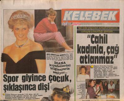 Hürriyet Gazetesi Kelebek Eki 21 Temmuz 1988 - Diana Kıyafetlerini Bilgisayarla Seçiyor... GZ93875 - 1