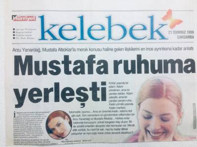 Hürriyet Gazetesi Kelebek Eki 21 Temmuz 1999 - Arzu Yanardağ Mustafa Ruhuma Yerleşti GZ43393 - 2