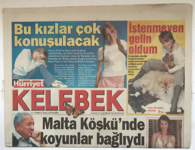 Hürriyet Gazetesi Kelebek Eki 21 Temmuz 2004 - Malta Köşkünde Koyunlar Bağlıydı GZ5340 - 1