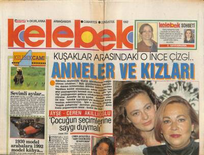 Hürriyet Gazetesi Kelebek Eki 22 Ağustos 1992 - Özalın Karikatüristi Aranıyor... - 1930 Model Arabalara 1992 Model Kâhya... GZ94166 - 1