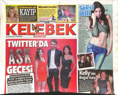 Hürriyet Gazetesi Kelebek Eki 22 Ağustos 2013 - Serdar Ortaç , Önceki Gece Bodrum Club Catamarandaydı GZ125423 - 1