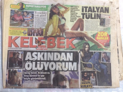 Hürriyet Gazetesi Kelebek Eki 22 Ağustos 2014 - Aşkından Ölüyorum,Tayyip ErdoğanKardeşime Başarılar Diliyorum GZ21642 - 1