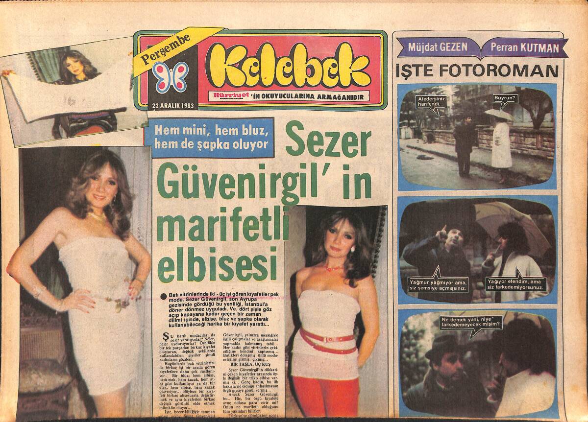Hürriyet Gazetesi Kelebek Eki 22 Aralık 1983 - Sezer Güvenirgil'in Marifetli Elbisesi GZ147580 - 1