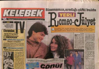 Hürriyet Gazetesi Kelebek Eki 22 Aralık 1987 - Reha Yeprem - Tanya Arslan Birbirlerine Yakıştılar GZ63796 - 1