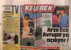 Hürriyet Gazetesi Kelebek Eki 22 Ekim 1987 - Arzu Ece Avrupaya Açılıyor GZ63643 - 1
