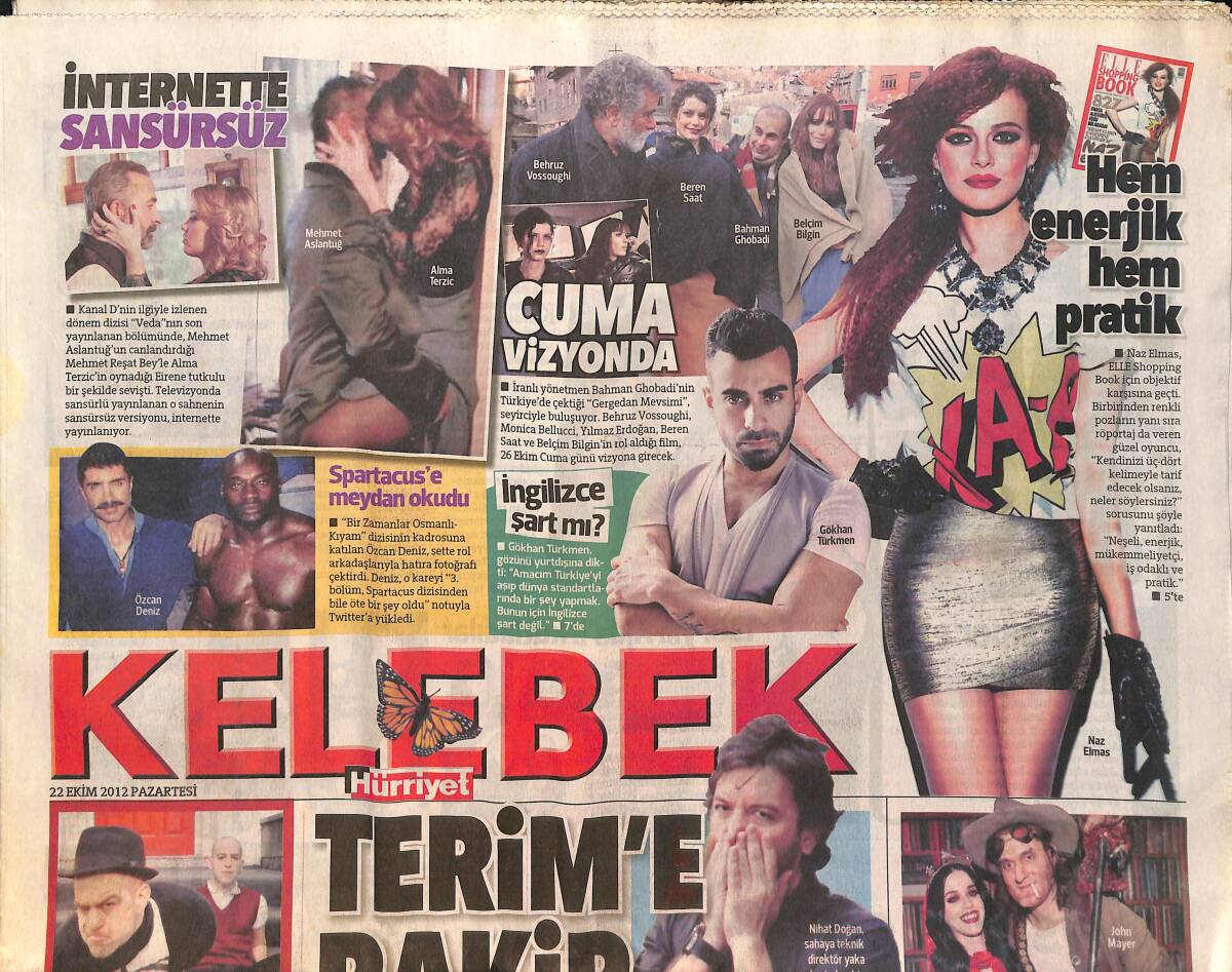 Hürriyet Gazetesi Kelebek Eki 22 Ekim 2012 - Fatih Terim'e Rakip Nihat Doğan - 130. Yılı Ajda'lı Kutladılar GZ155025 - 1