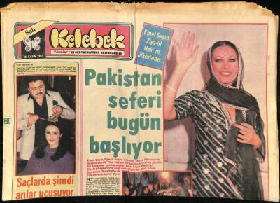 Hürriyet Gazetesi Kelebek Eki 22 Kasım 1983 - Pakistan Seferi Bugün Başlıyor * Emel Sayın GZ114517 - 1
