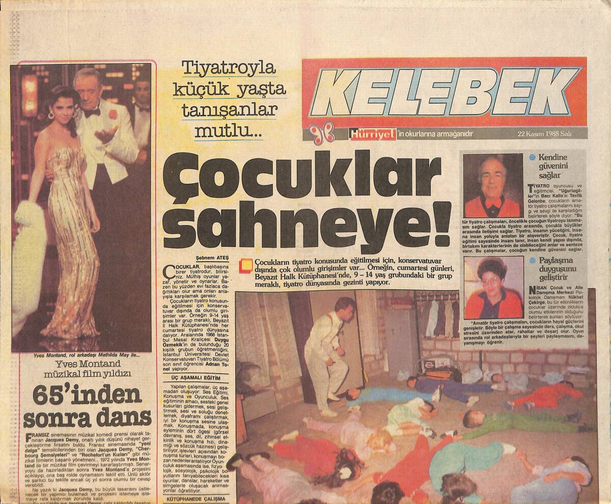 Hürriyet Gazetesi Kelebek Eki 22 Kasım 1988 - Hülya Avşar'ın Ekrandaki Son Numarası Tarzan Kız GZ3346 - 1