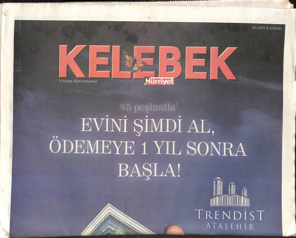 Hürriyet Gazetesi Kelebek Eki 22 Kasım 2015 - Hadise Yeni Sevgilisiyle İlk Kez Görüntülendi - Sertab Erener: Peşimi Bırakın GZ154759 - 1