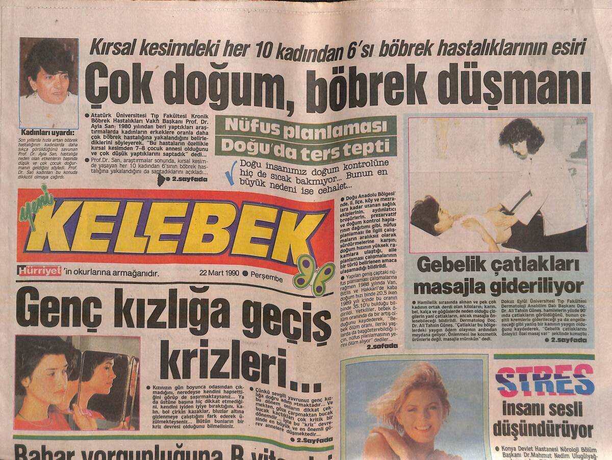 Hürriyet Gazetesi Kelebek Eki 22 Mart 1990 - Brigitte Bardot'un Gençlik Günleri GZ138202 - 1