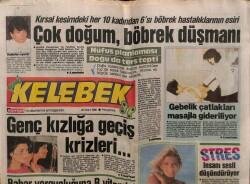 Hürriyet Gazetesi Kelebek Eki 22 Mart 1990 - Genç Kızlığa Geçiş Krizleri GZ61816 - 1