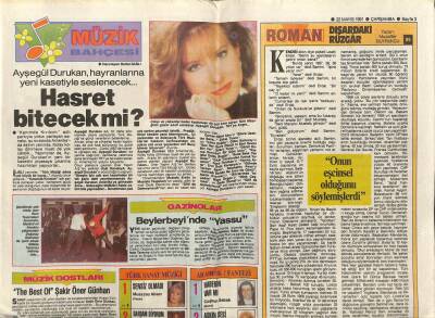 Hürriyet Gazetesi Kelebek Eki 22 Mayıs 1991 - Ayşegül Durukan,Hasret Bitecekmi GZ78333 - 1