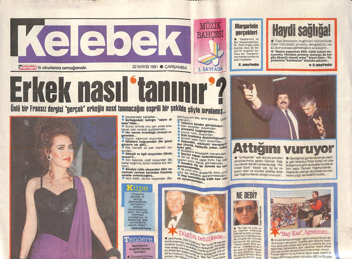 Hürriyet Gazetesi Kelebek Eki 22 Mayıs 1991 - Emrah 'Kebaplı İstikbal - Ayşegül Durukan Hayranlarına Yeni Kasetiyle Seslenecek! GZ138028 - 1