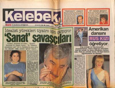 Hürriyet Gazetesi Kelebek Eki 22 Mayıs 1992 - Ahmet Gülhan,Sanat Savaşçıları GZ75710 - 1