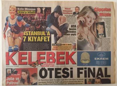 Hürriyet Gazetesi Kelebek Eki 22 Mayıs 2008 - 53. Eurovision Şarkı Yarışması İçin İkinci Yarı Final Bu Akşam GZ28548 - 1