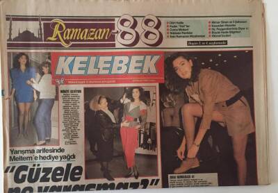 Hürriyet Gazetesi Kelebek Eki 22 Nisan 1988 - 1988 Güzeli Meltem Hakarara Kainat Güzeli Yarışmasında Ülkemizi Temsil Edecek GZ18464 - 1