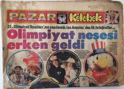 Hürriyet Gazetesi Kelebek Eki 22 Ocak 1984 - 23. Olimpiyat Oyunlarının Yapılacağı Los Angelesdan İlk Fotoğraflar GZ18059 - 1