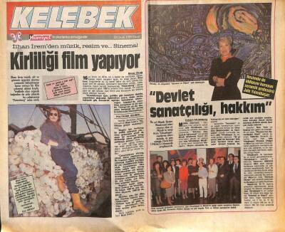 Hürriyet Gazetesi Kelebek Eki 22 Ocak 1989 - İlhan İrem Kirliliği Film Yapıyor GZ75652 - 1