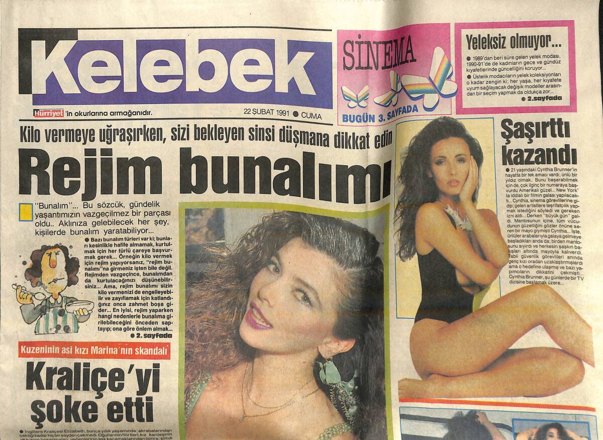 Hürriyet Gazetesi Kelebek Eki 22 Şubat 1991 - Nil Ünal Kendini Yeniledi! - Leman Sam Nurdan Torun Dostluğu Düşman Çatlatır! GZ138422 - 1
