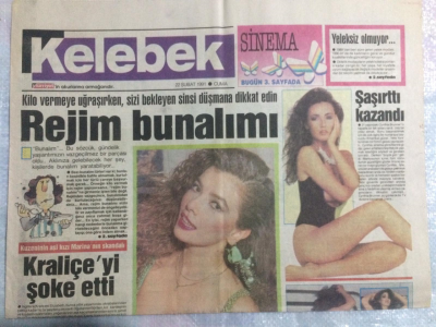 Hürriyet Gazetesi Kelebek Eki 22 Şubat 1991 - Nilüfer Yine Zirvede GZ21660 - 1