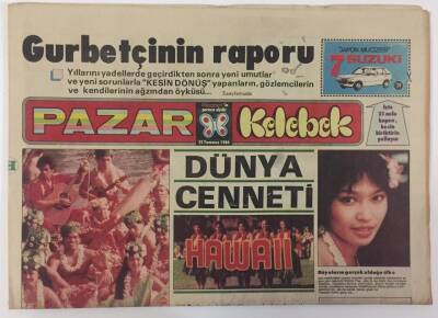 Hürriyet Gazetesi Kelebek Eki 22 Temmuz 1984 - Dünya Cenneti HAWAII GZ16826 - 1
