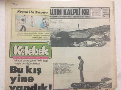 Hürriyet Gazetesi Kelebek Eki 23 Eylül 1974 - Bu Kış Yine Yandık GZ50501 - 1