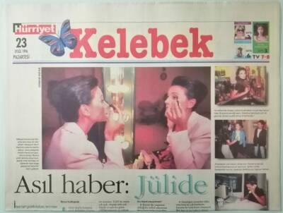 Hürriyet Gazetesi Kelebek Eki 23 Eylül 1996 Asıl Haber Jülide -GZ37275 - 1