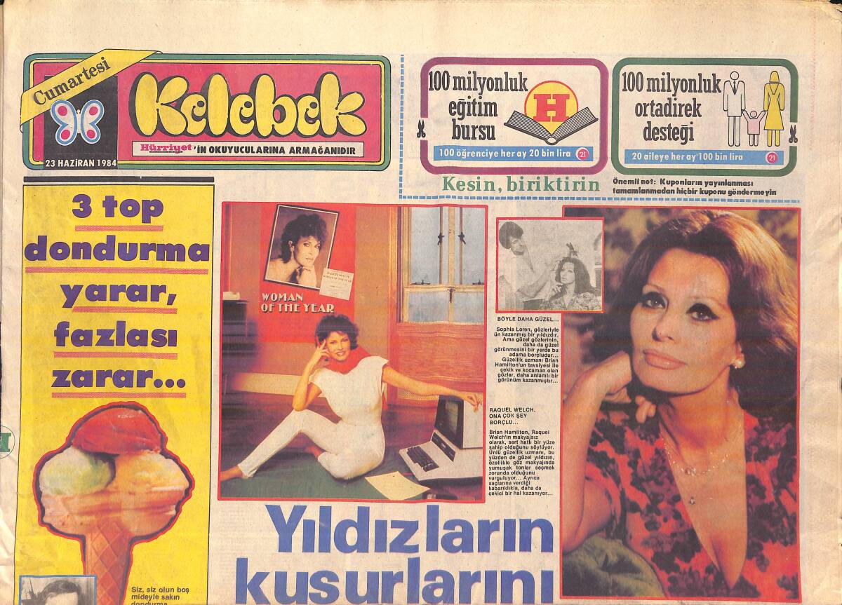 Hürriyet Gazetesi Kelebek Eki 23 Haziran 1984 - Yıldızların Kusurlarını Yok Eden Adam: Brian Hamilton GZ156148 - 1