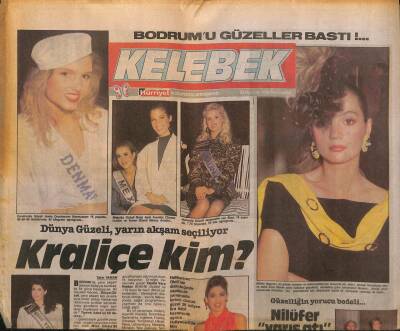 Hürriyet Gazetesi Kelebek Eki 23 Haziran 1988 - Bodrumu Güzeller Bastı * Annie Drachmann Rasmussen - Jacqueline Van Staci - Nika Laruy GZ93965 - 1