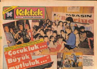 Hürriyet Gazetesi Kelebek Eki 23 Kasım 1983 - Yeni Bir Gülşen Bubikoğlu Doğuyor - Ajda Pekkan Çocukluk Büyük Mutluluk GZ127665 - 1