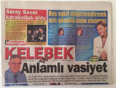Hürriyet Gazetesi Kelebek Eki 23 Kasım 2004 - Hülya Avşar İle Sohbet , Seray Sever Karakolluk Oldu GZ20862 - 1
