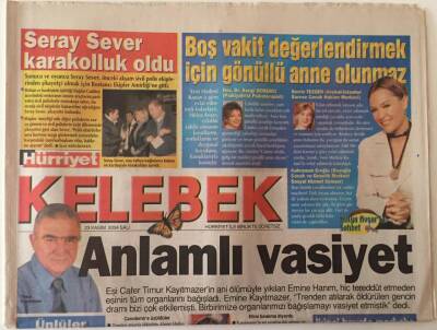 Hürriyet Gazetesi Kelebek Eki 23 Kasım 2004 - Hülya Avşarla Sohbet , Seray Sever Karakolluk Oldu GZ18623 - 1