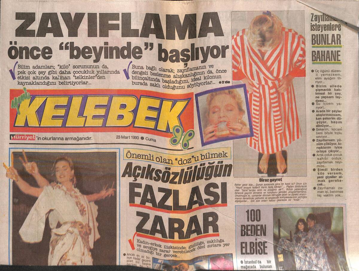 Hürriyet Gazetesi Kelebek Eki 23 Mart 1990 - TRT SESAM'la Anlaşamadı Ama İşin Kolayını Buldu GZ138203 - 1