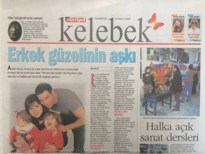 Hürriyet Gazetesi Kelebek Eki 23 Mart 1998 - Erkek Güzeli Vahe Kılıçarslanın Aşkı GZ35211 - 1