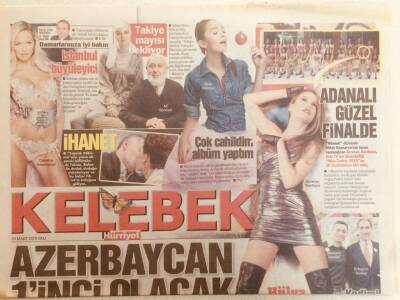 Hürriyet Gazetesi Kelebek Eki 23 Mart 2010 - Azerbaycan 1.Olacak GZ40111 - 1
