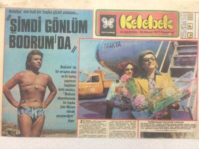 Hürriyet Gazetesi Kelebek Eki 23 Mayıs 1977 - Zeki Müren Şimdi Gönlüm Bodrumda GZ50139 - 1
