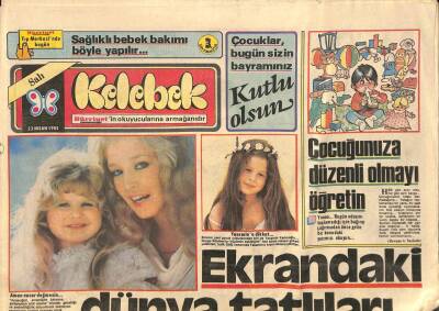 Hürriyet Gazetesi Kelebek Eki 23 Nisan 1985 - Güzellik İmparatoriçesi Mala Rubinstein Fazla Makyaj Yaşlı Gösterir GZ114182 - 1