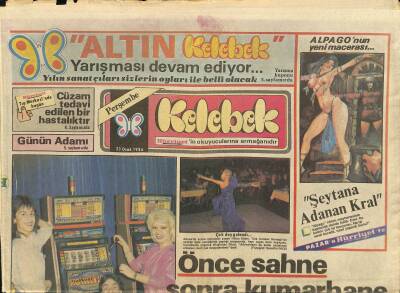 Hürriyet Gazetesi Kelebek Eki 23 Ocak 1986 - Önce Sahne Sonra Kumarhane * Hülya Sözer GZ114825 - 1