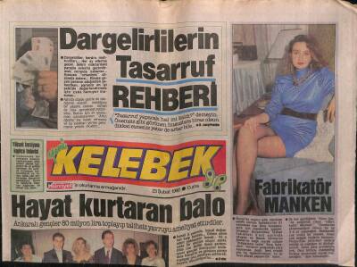 Hürriyet Gazetesi Kelebek Eki 23 Şubat 1990 - Esra Karadere Zevk İçin Mankenlik Yapıyor GZ63406 - 1