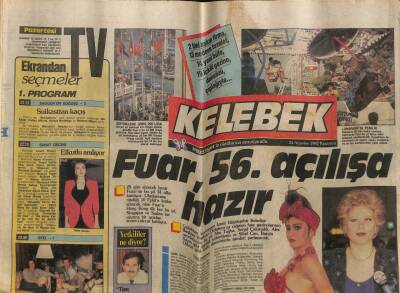 Hürriyet Gazetesi Kelebek Eki 24 Ağustos 1987 - Fuar 56. Açılışa Hazır - Yasemin Evcim - Serpil Çakmaklı - Ahu Tuğba - Sibel Can GZ94143 - 1